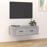 Berkfield Home Hanging TV Cabinet Grey Sonoma 80x36x25 cm Engineered Wood | Size: 80 x 36 x 25 cm