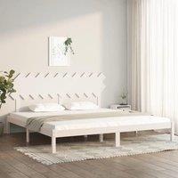 Berkfield Home Bed Frame White 200x200 cm Solid Wood