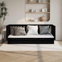 Berkfield Home Day Bed Black 100x200 cm Solid Wood Pine