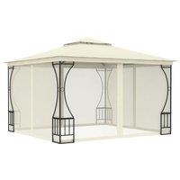 Berkfield Home Gazebo with Nets 300x300x265 cm Cream in Beige | Size: 300 x 300 x 265 cm