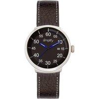 Simplify The 7100 Leather-Band Watch with Date in Black