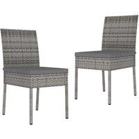 Berkfield Home Garden Dining Chairs 2 pcs Poly Rattan Grey
