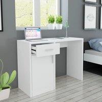 Berkfield Home Desk with Drawer & Cabinet White 100x40x73 cm | Size: 100 x 40 x 73 cm
