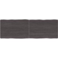 Table Top Dark Grey 120x40x(2-6) cm Treated Solid Wood Live Edge