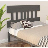 Bed Headboard Grey 163.5x3x81 cm Solid Wood Pine