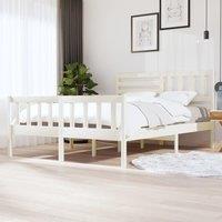 Bed Frame White Solid Wood 160x200 cm