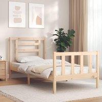 Berkfield Home Bed Frame with Headboard 90x200 cm Solid Wood in Brown