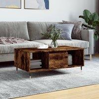 Berkfield Home Coffee Table Smoked Oak 90x50x36.5 cm Engineered Wood in Brown