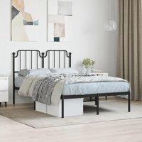 Berkfield Home Metal Bed Frame with Headboard Black 120x190 cm Small Double