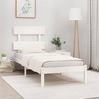 Berkfield Home Bed Frame White Solid Wood 90x200 cm