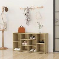 Berkfield Home Shoe Bench Sonoma Oak 103x30x54.5 cm Engineered Wood in Brown