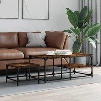Nesting Coffee Tables 2 pcs Smoked Oak Engineered Wood