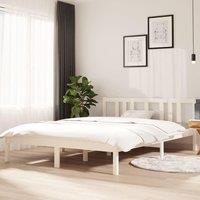 Bed Frame White Solid Wood 140x200 cm