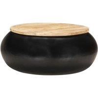 Coffee Table Black 68x68x30 cm Solid Mango Wood