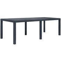Berkfield Home Garden Table Anthracite 220x90x72 cm Plastic Rattan Look in Black | Size: 220 x 90 x 72 cm