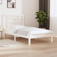 Berkfield Home Bed Frame White Solid Wood Pine 90x200 cm