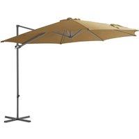 Berkfield Home Cantilever Umbrella with Steel Pole Taupe 300 cm in Beige