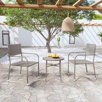 Berkfield Home 3 Piece Garden Dining Set Poly Rattan Grey