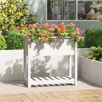 Berkfield Home Planter with Shelf White 82.5x34.5x81 cm Solid Wood Pine