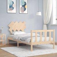 Bed Frame with Headboard 90x200 cm Solid Wood