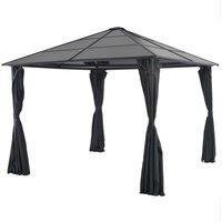 Berkfield Home Gazebo with Curtain Aluminium 3x3 m Black