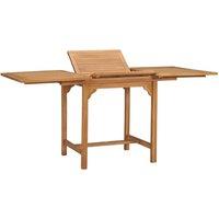 Berkfield Home Extending Garden Table (110-160)x80x75cm Solid Teak Wood in Brown | Size: (110-160)x80x75 cm
