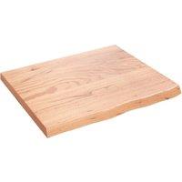 Berkfield Home Wall Shelf Light Brown 60x50x(2-4) cm Treated Solid Wood Oak