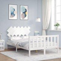 Berkfield Home Bed Frame with Headboard White 120x200 cm Solid Wood
