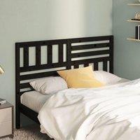 Berkfield Home Bed Headboard Black 126x4x100 cm Solid Wood Pine | Size: 126 x 4 x 100 cm