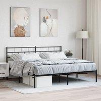Berkfield Home Metal Bed Frame with Headboard Black 183x213 cm