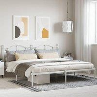 Berkfield Home Metal Bed Frame with Headboard White 200x200 cm