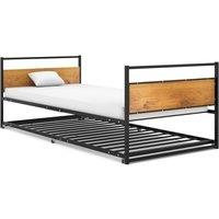 Berkfield Home Pull-out Bed Frame Black Metal 90x200 cm