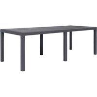 Berkfield Home Garden Table Brown 220x90x72 cm Plastic Rattan Look | Size: 220 x 90 x 72 cm