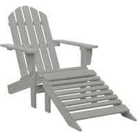 Berkfield Home Garden Chair with Ottoman Wood Grey