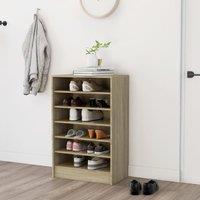 Berkfield Home Shoe Cabinet Sonoma Oak 60x35x92 cm Engineered Wood in Brown | Size: 60 x 35 x 92 cm