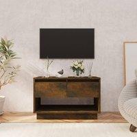 Berkfield Home TV Cabinet Smoked Oak 70x41x44 cm Engineered Wood in Brown | Size: 70 x 41 x 44 cm