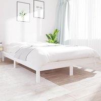 Bed Frame White 140x190 cm Solid Wood Pine