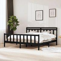 Berkfield Home Bed Frame Black Solid Wood 200x200 cm