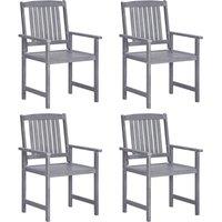 Garden Chairs 4 pcs Solid Acacia Wood Grey