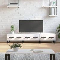Berkfield Home TV Cabinet White 150x36x30 cm Engineered Wood | Size: 150 x 36 x 30 cm