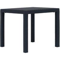 Garden Table Anthracite 79x79x72 cm Plastic Rattan Look