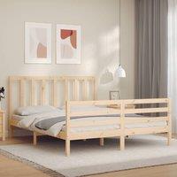 Berkfield Home Bed Frame with Headboard 160x200 cm Solid Wood in Brown