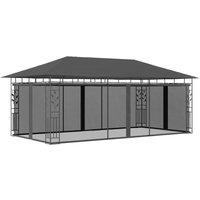 Berkfield Home Gazebo with Mosquito Net 6x3x2.73 m Anthracite in Black