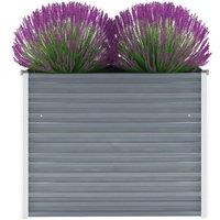 Garden Raised Bed Galvanised Steel 100x40x77 cm Grey