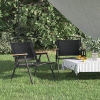 Berkfield Home Camping Chairs 2 pcs Black 54x43x59cm Oxford Fabric | Size: 54 x 43 x 59 cm