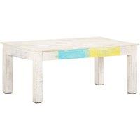 Coffee Table White 110x60x45 cm Solid Mango Wood