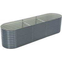 Garden Raised Bed 320x80x81 cm Galvanised Steel Grey