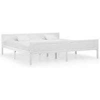 Berkfield Home Bed Frame Solid Pinewood White 200x200 cm