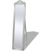 Free-Standing Mirror Baroque Style 160x40 cm Silver