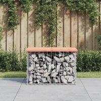 Berkfield Home Garden Bench Gabion Design 63x44x42 cm Solid Wood Douglas in Brown | Size: 63 x 44 x 42 cm